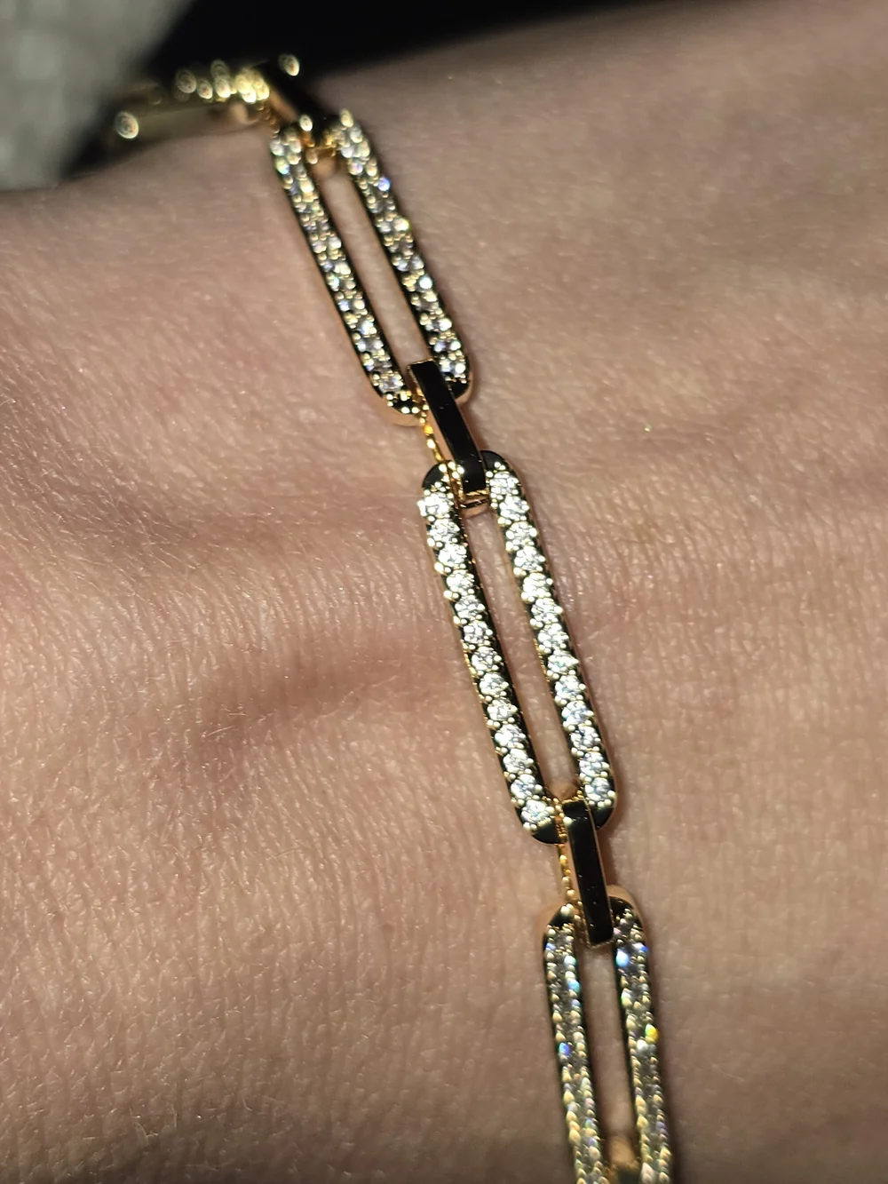 22kgp Dubai Gold Pavé Link Bracelet - Women's Jewelry